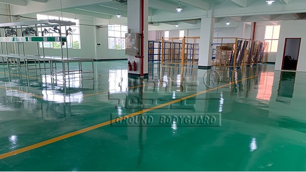 廣東七杰熱能科技有限公司選用地衛(wèi)士滾面耐壓型環(huán)氧地坪