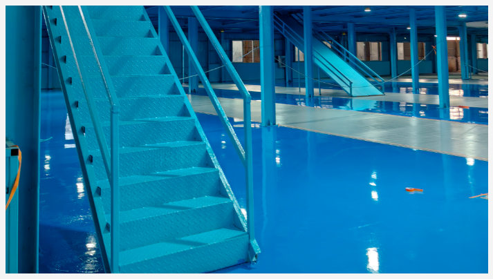 樓梯：地衛(wèi)士環(huán)氧防銹無塵地坪漆完工圖