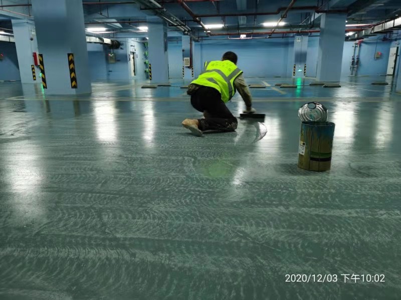 自流平地面漆施工現場