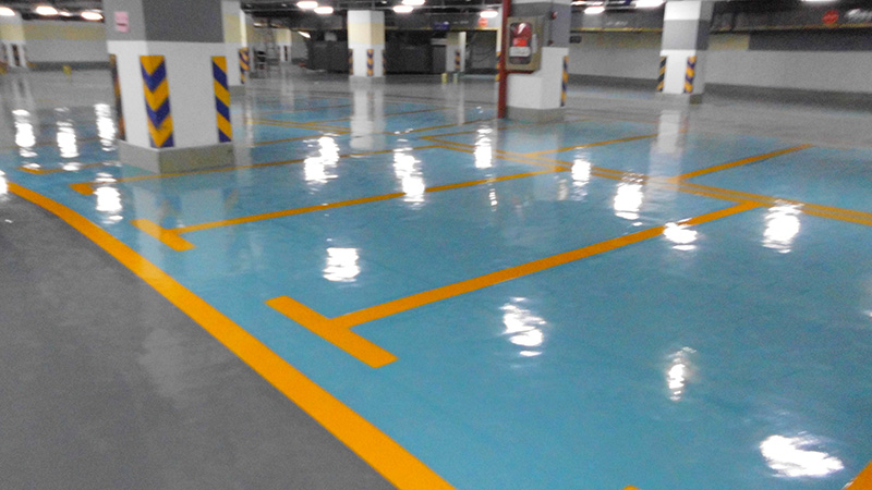 百花廣場停車場車道采用加強抗沖擊型環氧地坪