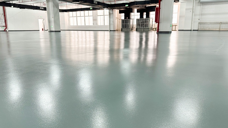 廣東天清佳遠工業廢氣處理環保設備制造工廠車間地衛士聚氨酯砂漿超耐磨地坪漆完工圖